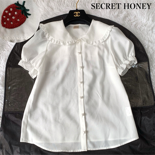Secret Honey - 【極美品】シークレットハニー セーラーカラーブラウス フリル 苺 刺繍 2サイズ