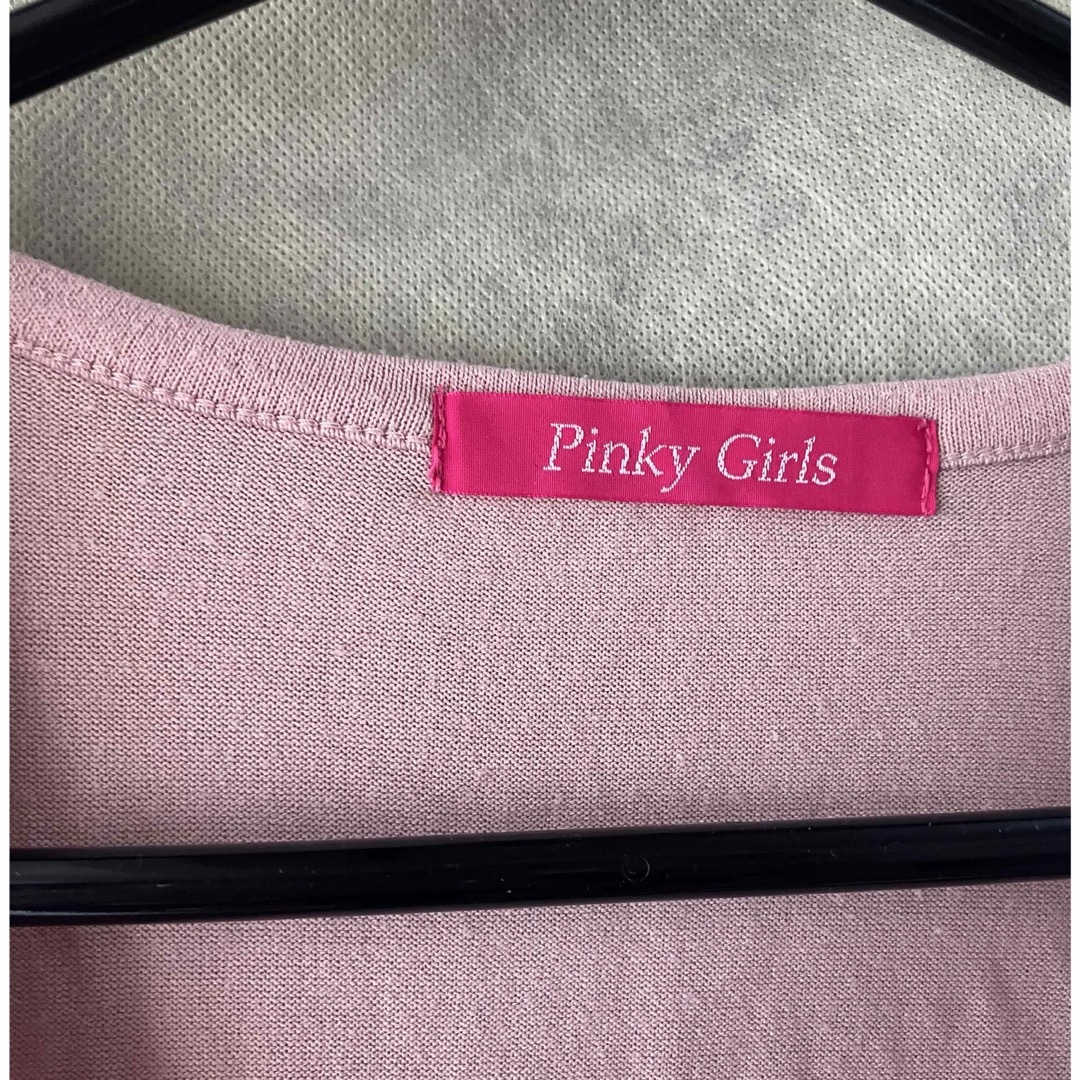 PinkyGirls(ピンキーガールズ)のピンキーガールズPinky Girlsロングカーディガン水玉スタッズピンク レディースのトップス(カーディガン)の商品写真