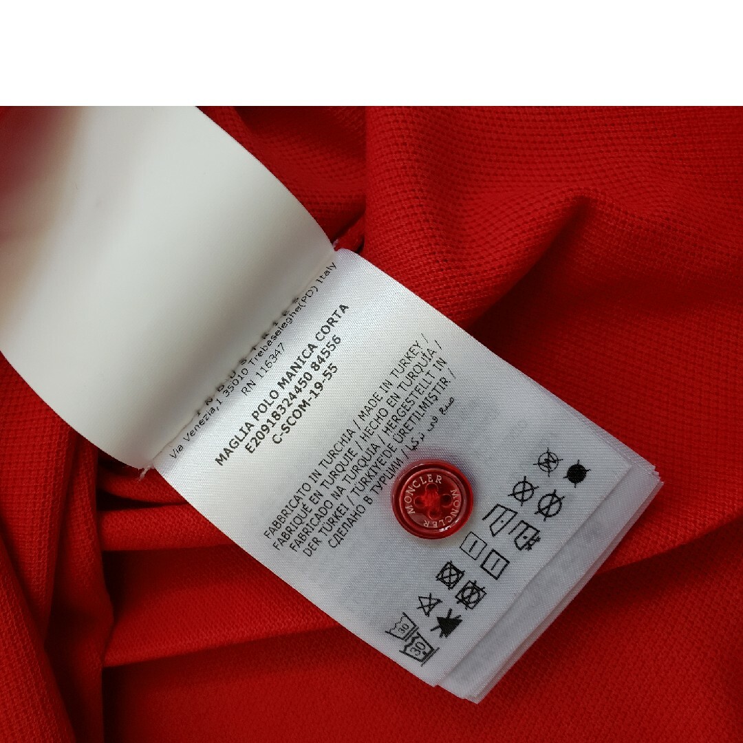 MONCLER(モンクレール)の【未使用】モンクレール　MONCLER　ポロシャツ　半袖　レッド　size S メンズのトップス(ポロシャツ)の商品写真
