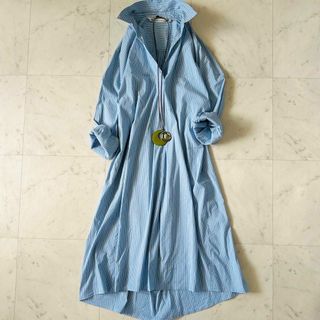 トラディショナルウェザーウェア(TRADITIONAL WEATHERWEAR)の美品♪トラディショナルウェザーウェア ストライプシャツワンピース スキッパー(ロングワンピース/マキシワンピース)