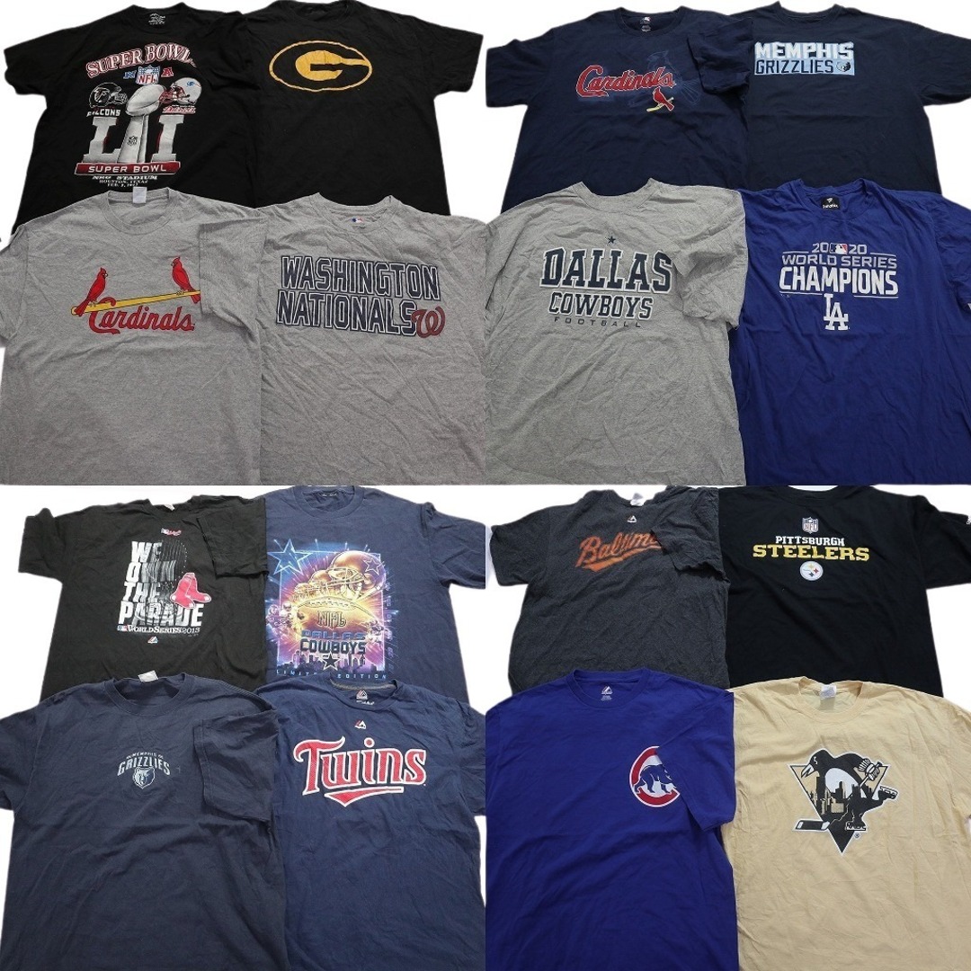 古着卸 まとめ売り プロチーム 半袖Tシャツ 16枚セット (メンズ XL ) NHL NFL MLB レッドソックス カウボーイズ MS4245 メンズのジャケット/アウター(その他)の商品写真