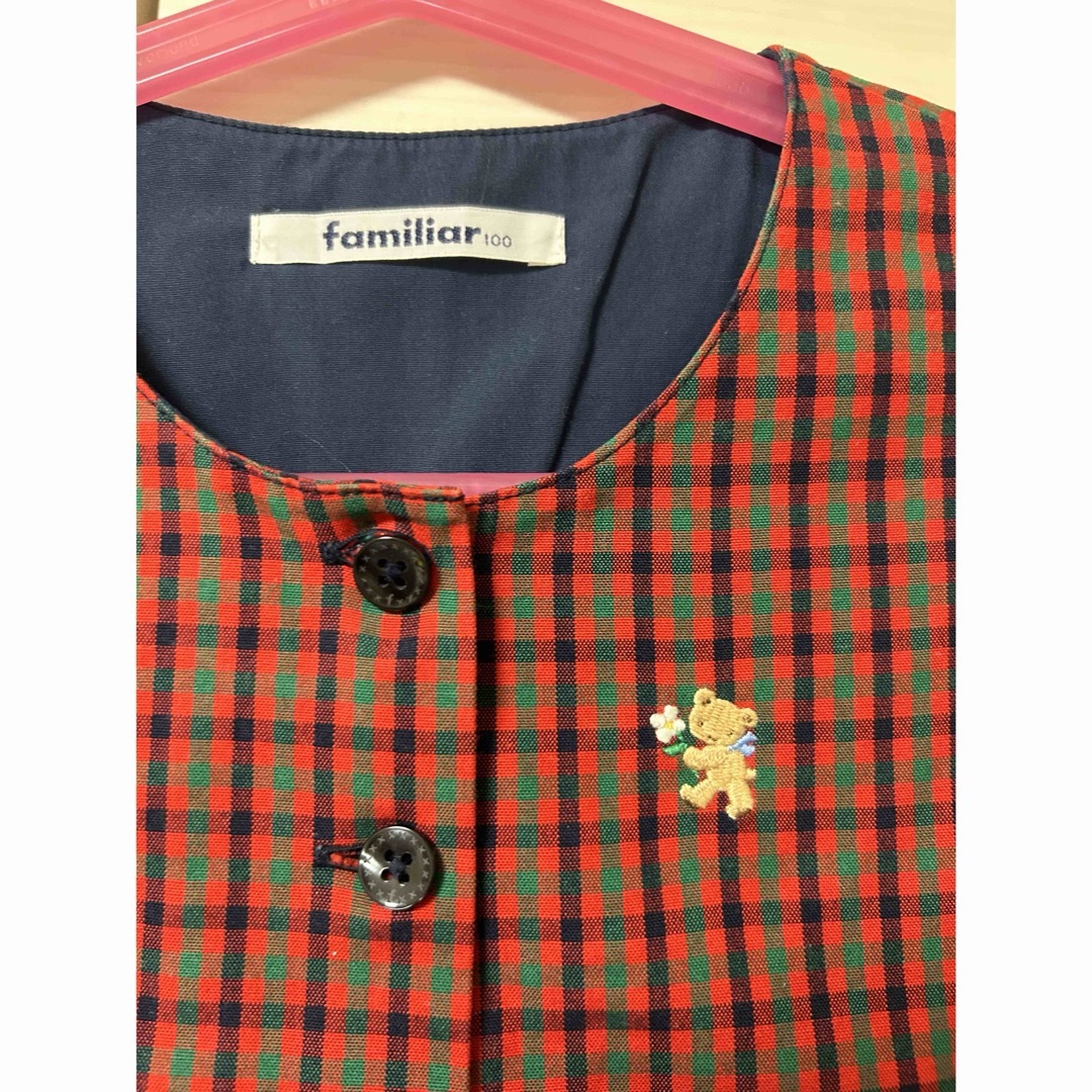 familiar(ファミリア)の【100】 familiar ファミリア　チェック　ワンピース キッズ/ベビー/マタニティのキッズ服女の子用(90cm~)(ワンピース)の商品写真