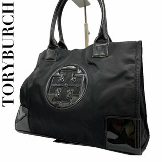 トリーバーチ(Tory Burch)の良品　TORYBURCH トリーバーチ　s31　エラ　トートバッグ　エナメル　黒(トートバッグ)