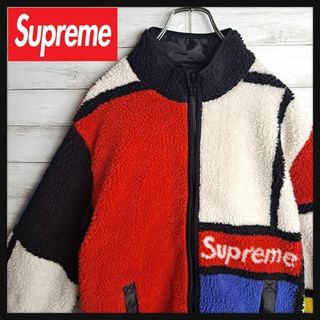 シュプリーム(Supreme)の【リバーシブル】シュプリーム ボアジャケット ナイロン ロゴ マルチカラー M(ブルゾン)