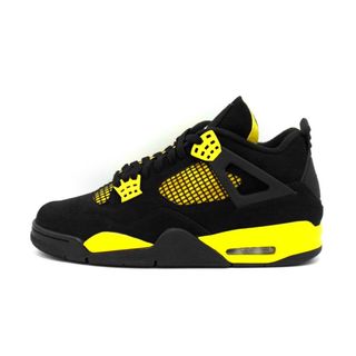 ナイキ(NIKE)のナイキ NIKE ■ 【 AIR JORDAN 4 RETRO BLACK/WHITE-TOUR YELLOW DH6927 017 】 エア ジョーダン 4 サンダー スニーカー　f21581(スニーカー)