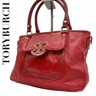 トリーバーチ(Tory Burch)のTORYBURCH トリーバーチ　s42 アマンダ　レザー　ハンドバッグ　赤(ハンドバッグ)