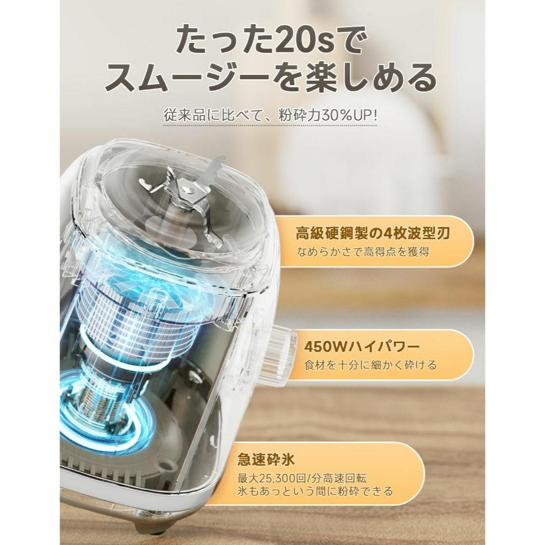 【色: グリーン】HAGOOGI(ハゴオギ) ミキサー ジューサー 氷も砕ける  スマホ/家電/カメラの生活家電(その他)の商品写真