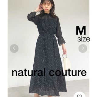 natural couture - natural couture プチハイプレイフルワンピース ドット柄 