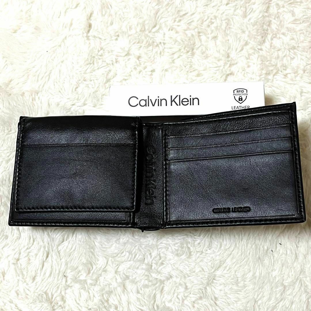 Calvin Klein(カルバンクライン)の未使用・箱付 海外限定 カルバンクライン 折り財布 ブラック CKロゴ メンズのファッション小物(折り財布)の商品写真