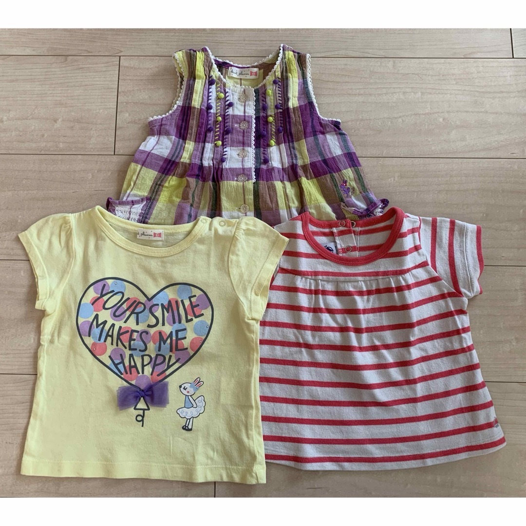 KP(ニットプランナー)の子供服　半袖Tシャツ　3枚セット　サイズ80  キッズ/ベビー/マタニティのベビー服(~85cm)(Ｔシャツ)の商品写真