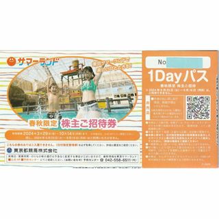 最新★3枚・東京サマーランド春秋限定 株主ご招待券・送料無料①(遊園地/テーマパーク)