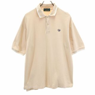 フレッドペリー(FRED PERRY)のフレッドペリー イギリス製 半袖 ポロシャツ 38 ベージュ FRED PERRY 鹿の子 メンズ 古着 【240413】(ポロシャツ)