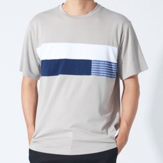 アバハウス(ABAHOUSE)のABAHOUSE GRAY ボーダー 切替 半袖 Tシャツ サイズ 48(Tシャツ/カットソー(半袖/袖なし))