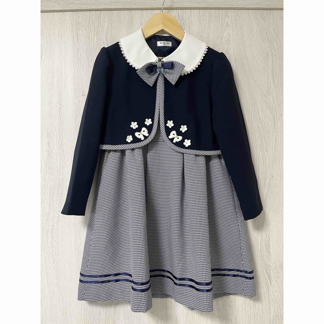 入学式　卒園式　フォーマル　130 女の子 キッズ/ベビー/マタニティのキッズ服女の子用(90cm~)(ドレス/フォーマル)の商品写真