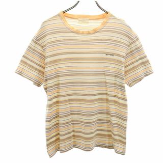 エトロ(ETRO)のエトロ 日本製 ボーダー柄 半袖 Tシャツ ペールオレンジ系 ETRO メンズ 古着 【240413】 メール便可(Tシャツ/カットソー(半袖/袖なし))