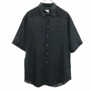 アルマーニ(Armani)のアルマーニ リネン100％ 半袖 シャツ XL 黒 ARMANI メンズ 古着 【240413】 メール便可(シャツ)