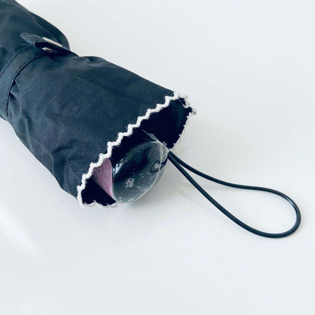 折りたたみ日傘 軽量 ブラック 晴雨兼用 3つ折り 紫外線遮蔽率90%以上 レディースのファッション小物(傘)の商品写真