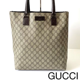 Gucci - 【美品】GUCCI トートバッグ　肩かけ　GGスプリーム ×レザー　大容量