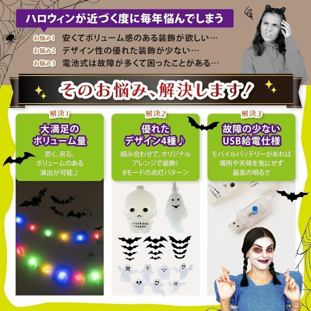 毎年使える豪華フルセット‼️ハロウィン 飾り 飾り付け 装飾 ガーランド ゴース エンタメ/ホビーの本(人文/社会)の商品写真