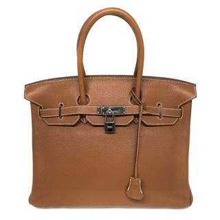 エルメス(Hermes)のエルメス HERMES バーキン35 バーキン 35 バッグ トートバッグ トリヨンクレマンス ゴールド ブラウン 茶 シルバー金具(トートバッグ)