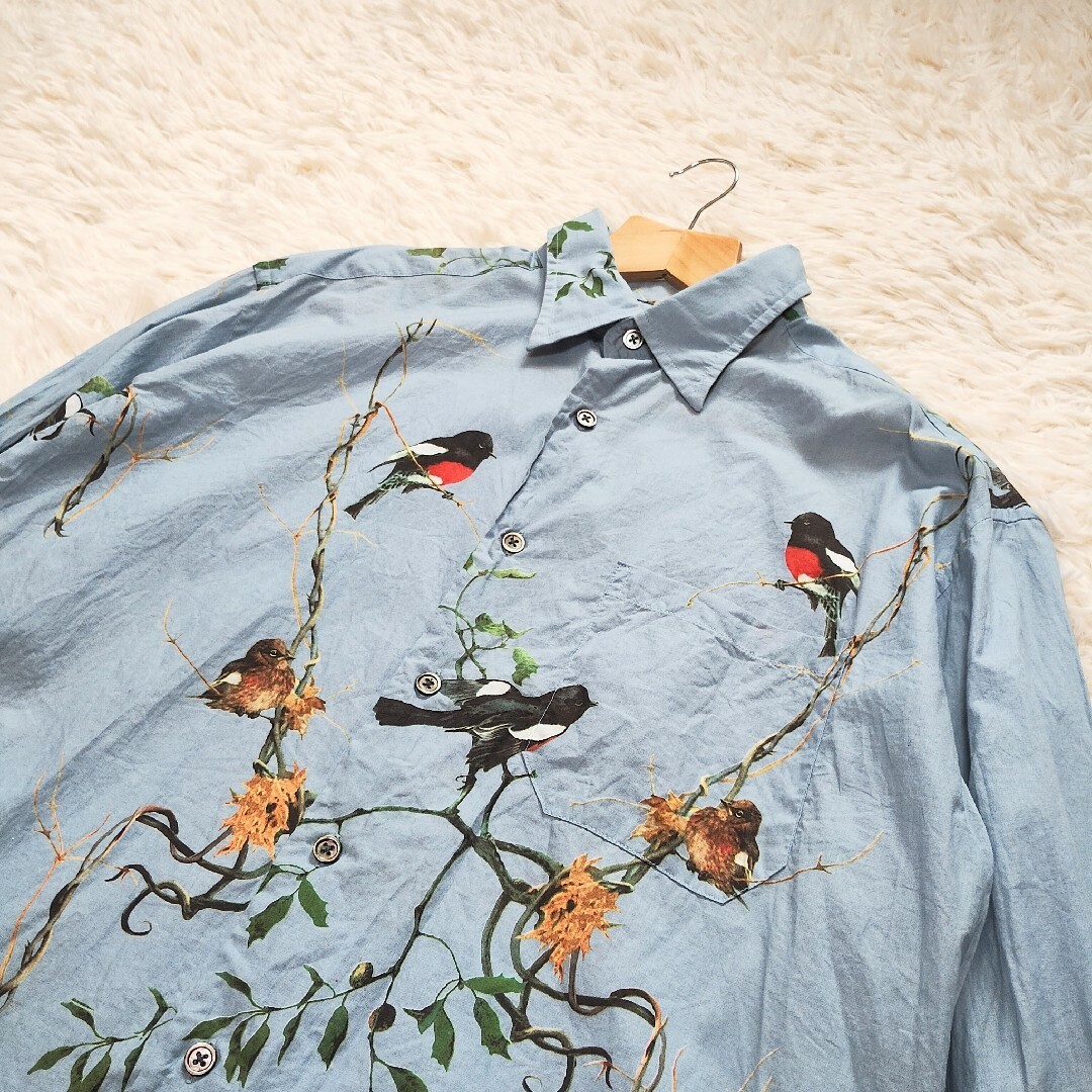 Paul Smith(ポールスミス)の大人気デザイン　Paul Smith　ポールスミス　総柄シャツ　鳥柄　L　日本製 メンズのトップス(シャツ)の商品写真