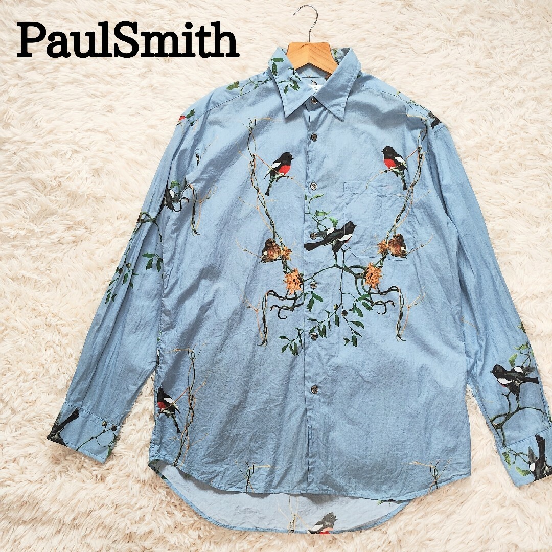Paul Smith(ポールスミス)の大人気デザイン　Paul Smith　ポールスミス　総柄シャツ　鳥柄　L　日本製 メンズのトップス(シャツ)の商品写真
