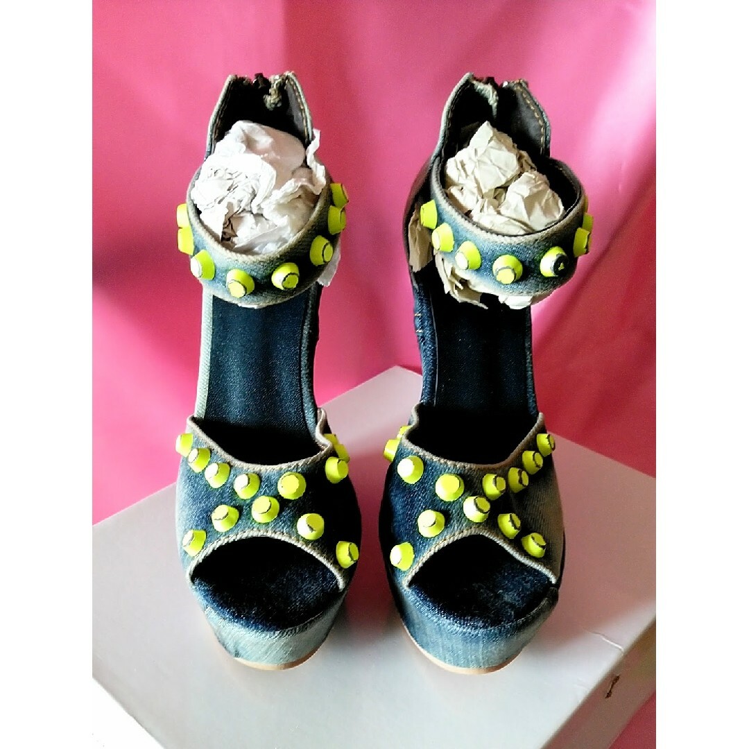 【未使用!!】La Leirラレイア　とてもお洒落な♪デニムサンダル　24㎝★ レディースの靴/シューズ(サンダル)の商品写真