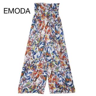 EMODA ペイントフラワーサッシュワイドパンツ