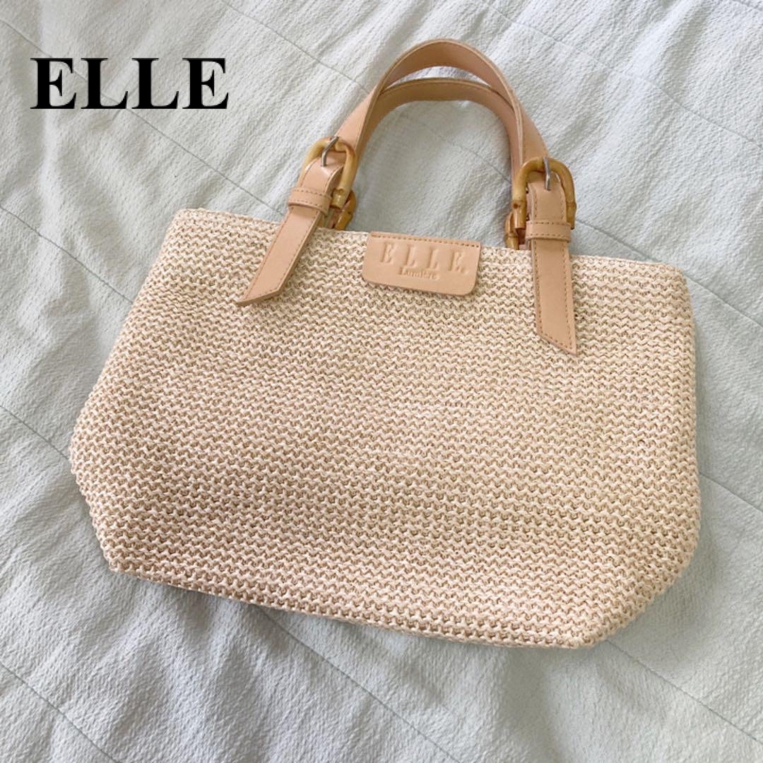 ELLE(エル)のELLE  カゴバック　ヴィンテージ　ハンドバッグ　昭和レトロ レディースのバッグ(かごバッグ/ストローバッグ)の商品写真