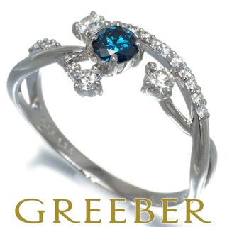 ブルー&クリア ダイヤ 0.30ct/0.36ct  リング Pt900 (リング(指輪))