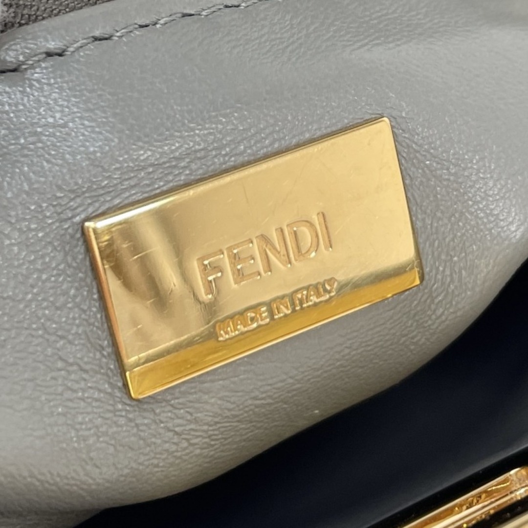 FENDI(フェンディ)のフェンディ FENDI ピーカブー スモール ミニピーカブー ピーカブーミニ バッグ トートバッグ ショルダーバッグ ナッパレザー グレー ゴールド金具 ハンドバッグ レディースのバッグ(トートバッグ)の商品写真