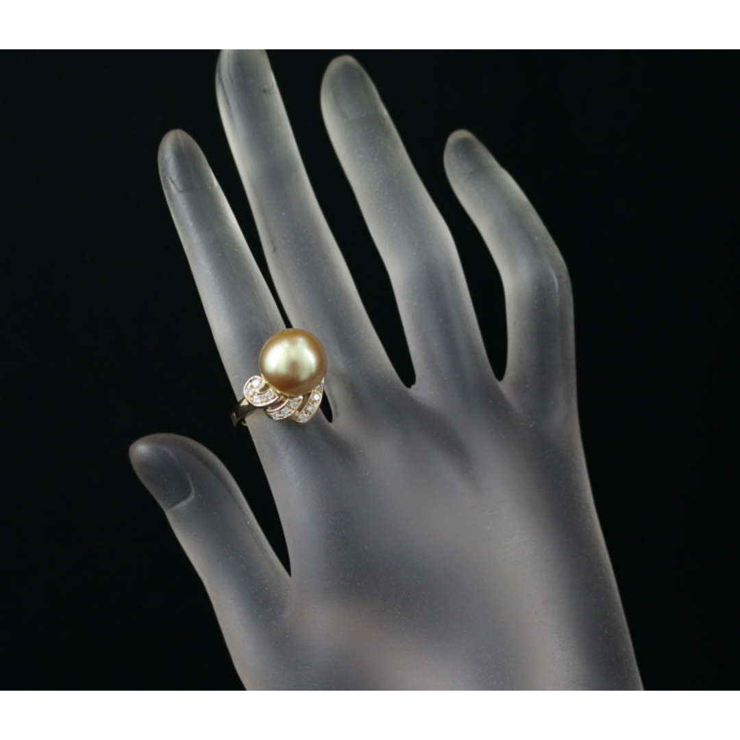 TASAKI(タサキ)のタサキ リング ゴールデンパール 真珠 12.0mm ダイヤ 0.36ct  10号 K18YG  レディースのアクセサリー(リング(指輪))の商品写真