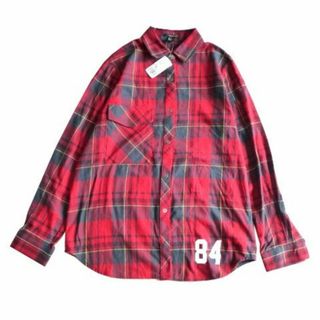 フォーエバートゥエンティーワン(FOREVER 21)の新品 forever21 赤 チェック ウーブン シャツ 長袖 84 レディース(シャツ/ブラウス(長袖/七分))