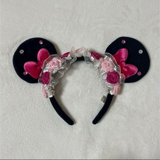 ディズニー(Disney)のミニー カチューシャ 花 フリル ディズニー(キャラクターグッズ)