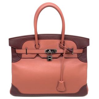 エルメス(Hermes)のエルメス HERMES バーキン35 ギリーズ バーキン 35 バッグ トートバッグ スイフト ピンク ブラウン シルバー金具 ヴォースイフト(トートバッグ)