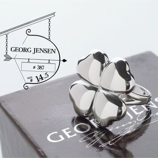 ジョージジェンセン(Georg Jensen)の美品 ジョージ ジェンセン クローバー 387 リング 925 14.5号(リング(指輪))