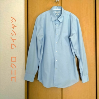 ユニクロ(UNIQLO)のユニクロ ワイシャツ スリムフィット ブルー系 M(シャツ)
