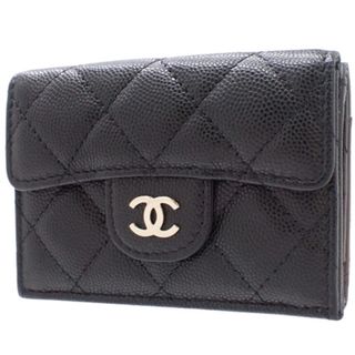 シャネル(CHANEL)のCHANEL(シャネル) マトラッセ ココマーク 三つ折り財布 コンパクト財布 3つ折り ミニウォレット 両面財布 Wホック キャビアスキン ブラック黒 シャンパンゴールド金具 A84401 レディース 40802091513【中古】【アラモード】(財布)