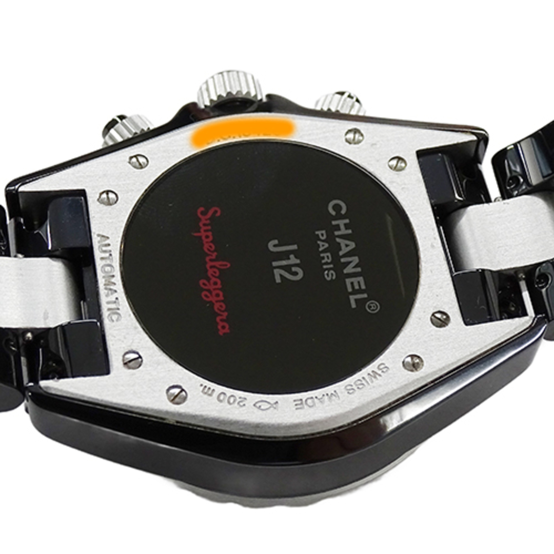 CHANEL(シャネル)のシャネル CHANEL 時計 メンズ ブランド J12 スーパーレッジェーラ クロノグラフ 自動巻き AT ステンレス SS ブラックセラミック H1624 シルバー 磨き済み 【中古】 メンズの時計(腕時計(アナログ))の商品写真