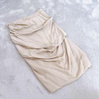 マックスマーラ(Max Mara)の【MaxMara】（40）白タグ デザイン ミディアム タイトスカート(ひざ丈スカート)