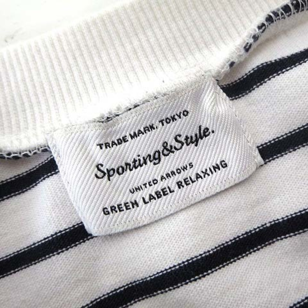 UNITED ARROWS green label relaxing(ユナイテッドアローズグリーンレーベルリラクシング)のグリーンレーベルリラクシング カットソー ボーダー 半袖 M 白 黒 レディースのトップス(Tシャツ(半袖/袖なし))の商品写真