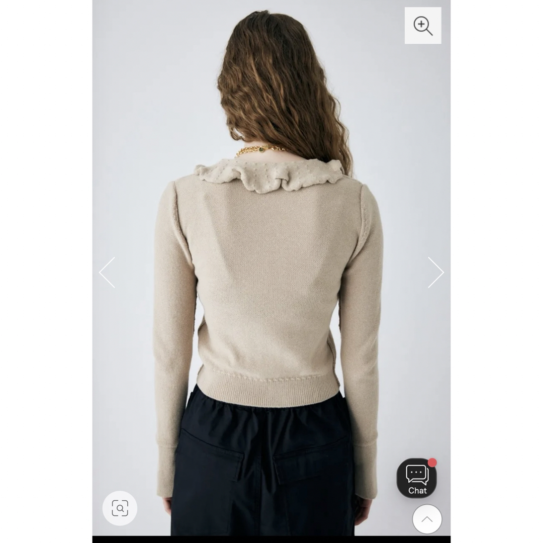 moussy(マウジー)の【美品】MOUSSY FITTED RUFFLE KNIT カーディガン レディースのトップス(カーディガン)の商品写真