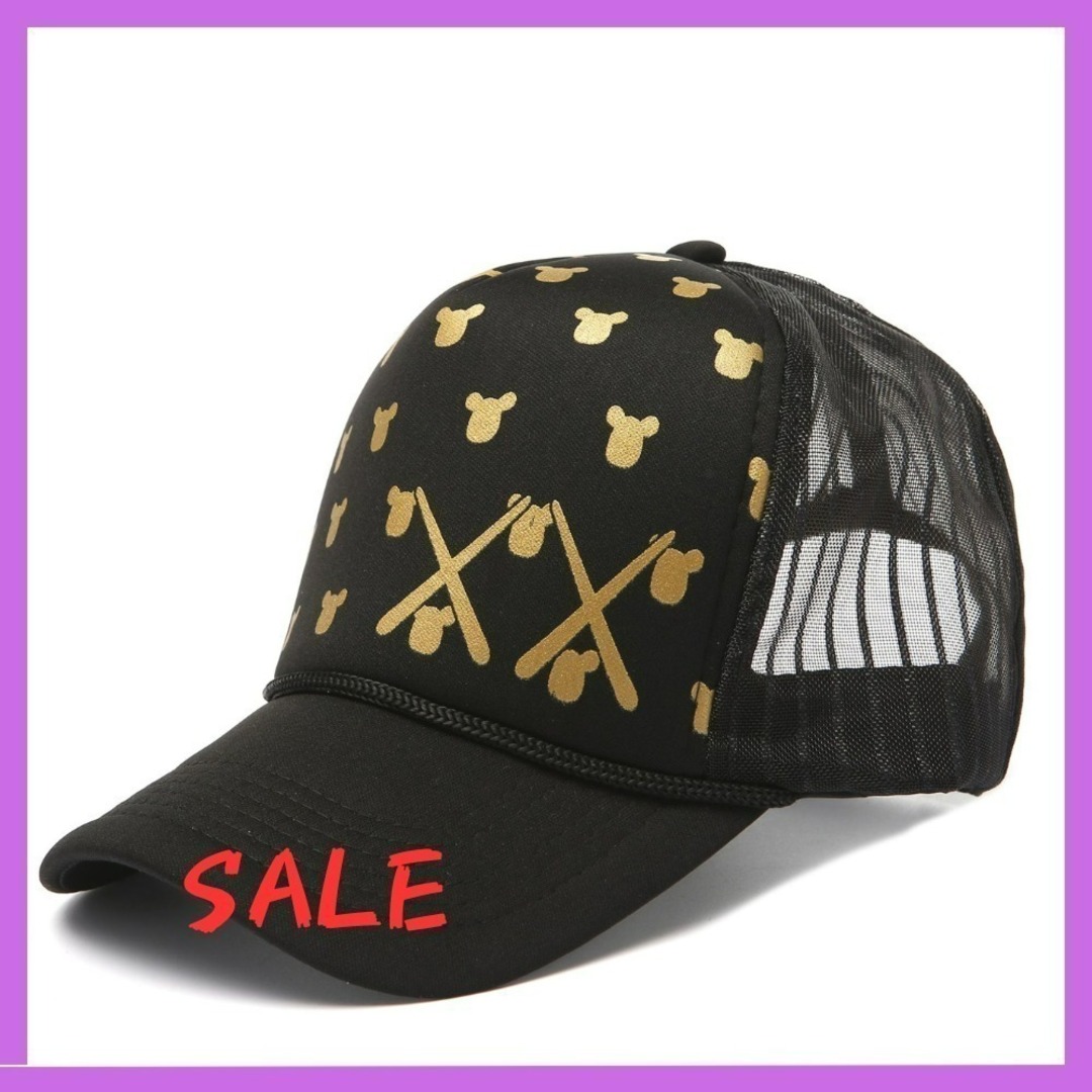 キャップ ゴルフ 野球 ストリート ロック 帽子  メンズ  黒 メンズの帽子(キャップ)の商品写真