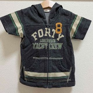 エフオーキッズ(F.O.KIDS)のF.O.KIDS 半袖 パーカー ジップ 100 杢グレー(Tシャツ/カットソー)