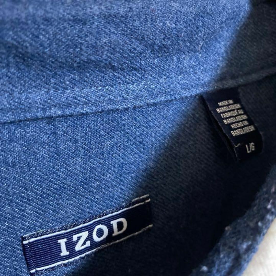 IZOD チェック シャツ 刺繍 ロゴ メンズ レッド ホワイト USA古着 メンズのトップス(シャツ)の商品写真