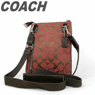 コーチ(COACH)のコーチ ショルダーバッグ ミニショルダー スマホショルダー レッド ブラウン(ショルダーバッグ)