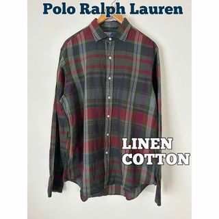 ポロラルフローレン(POLO RALPH LAUREN)のPolo Ralph Lauren 長袖シャツ　リネンシャツ　チェックシャツ(シャツ)