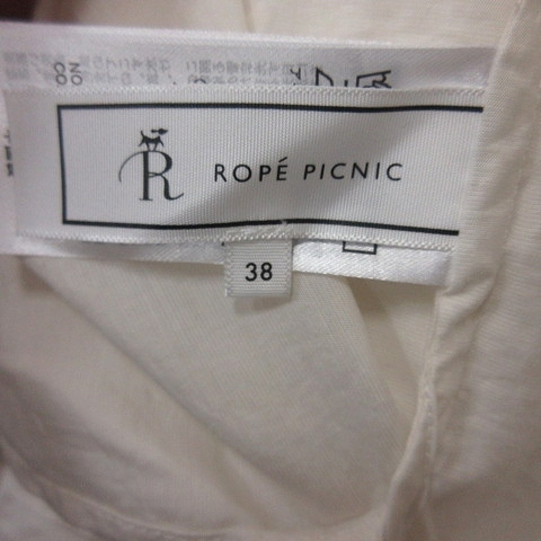 Rope' Picnic(ロペピクニック)のロペピクニック シャツワンピース ひざ丈 バンドカラー 長袖 38 白 ホワイト レディースのワンピース(ひざ丈ワンピース)の商品写真