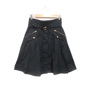パオラフラーニ(PAOLA FRANI)のPAOLA FRANI フレアスカート ひざ丈 34 黒 ブラック /YK(ひざ丈スカート)