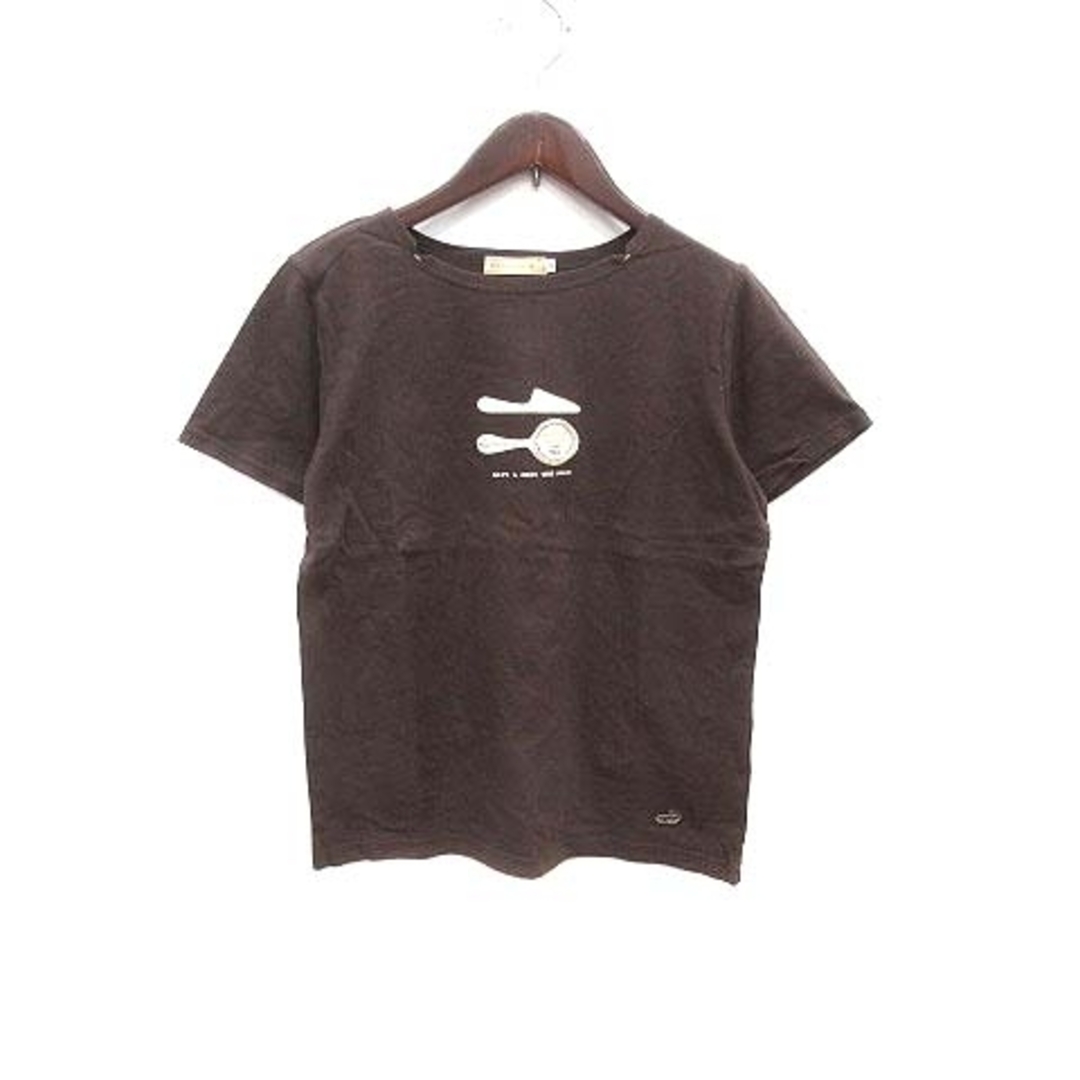 Crocodile(クロコダイル)のCROCODILE Tシャツ カットソー プリント 半袖 M 茶 ブラウン レディースのトップス(Tシャツ(半袖/袖なし))の商品写真